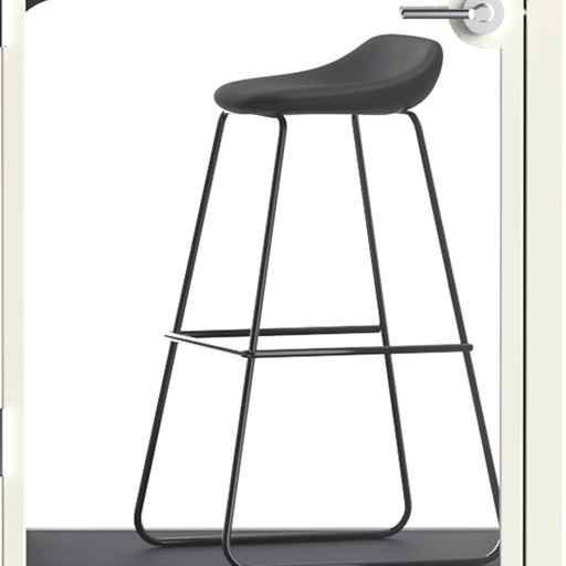 [YWS 2013-7 GREY series Black Base Black plastic seat holder] DECIBEL® Stool (Bar height) 